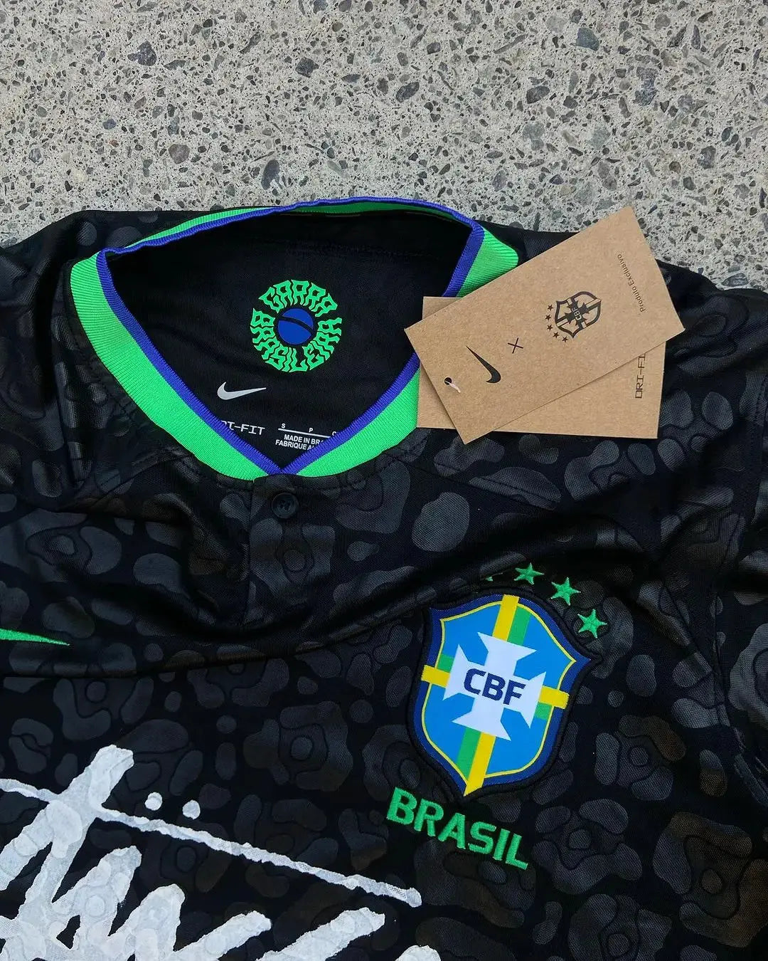Maillot Stussy Edition Brésil (Noir vert) All2Jersey