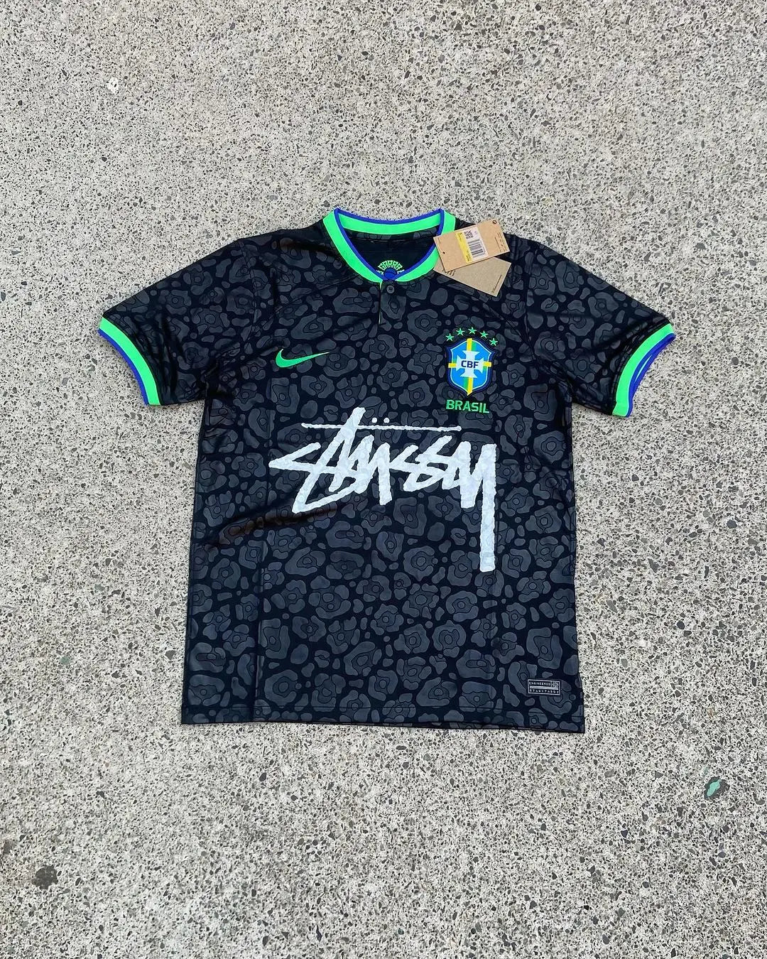 Maillot Stussy Edition Brésil (Noir vert) All2Jersey