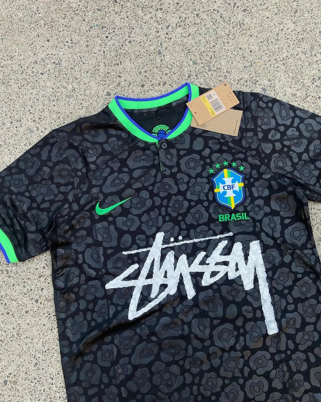 Maillot Stussy Edition Brésil (Noir vert) All2Jersey